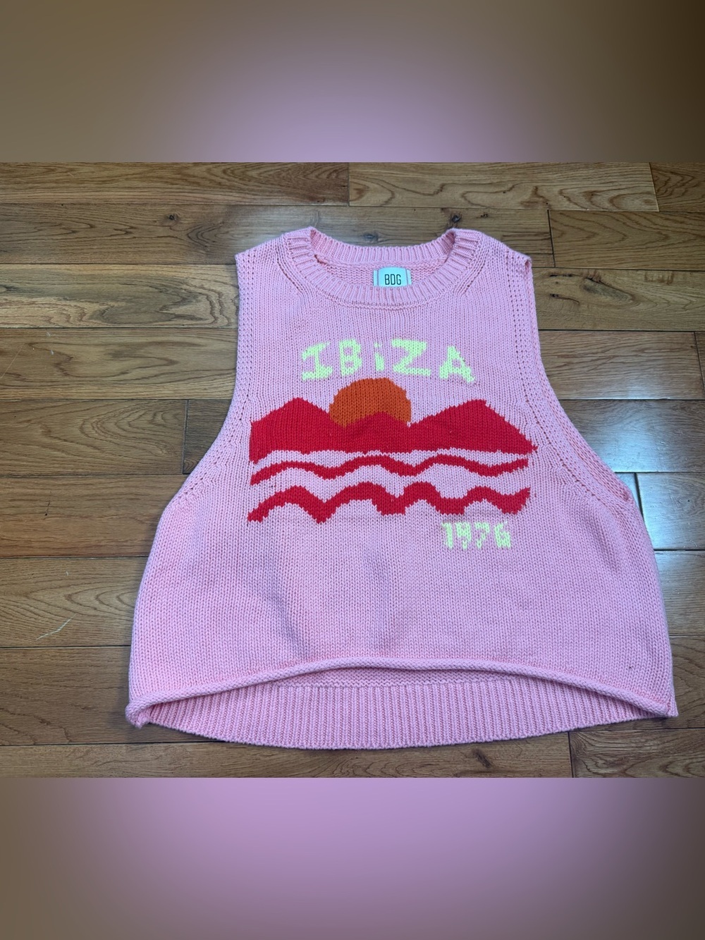 BDG Capri Destination Graphic ‘Ibiza’ Knit Vest Top Y2K Style